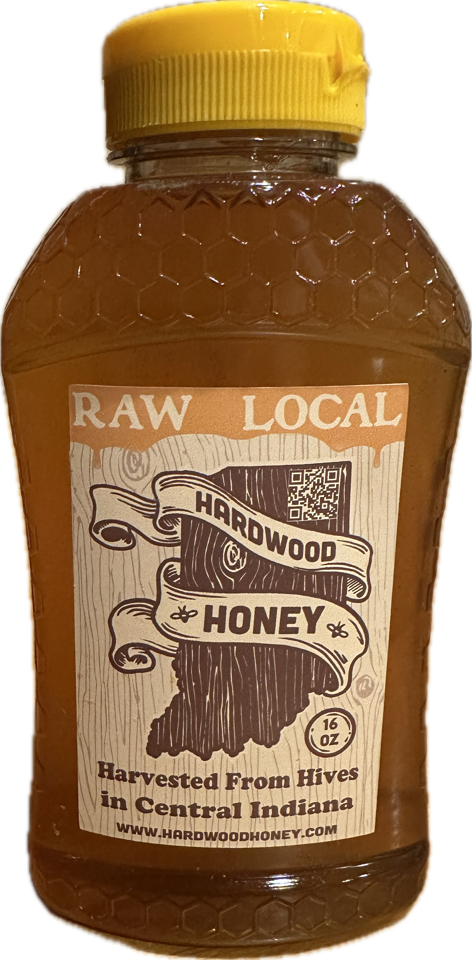 Picture of the 1 pound squeeze honey from Hardwood Honey
