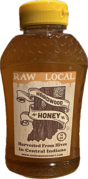 Picture of the 1 pound squeeze honey from Hardwood Honey