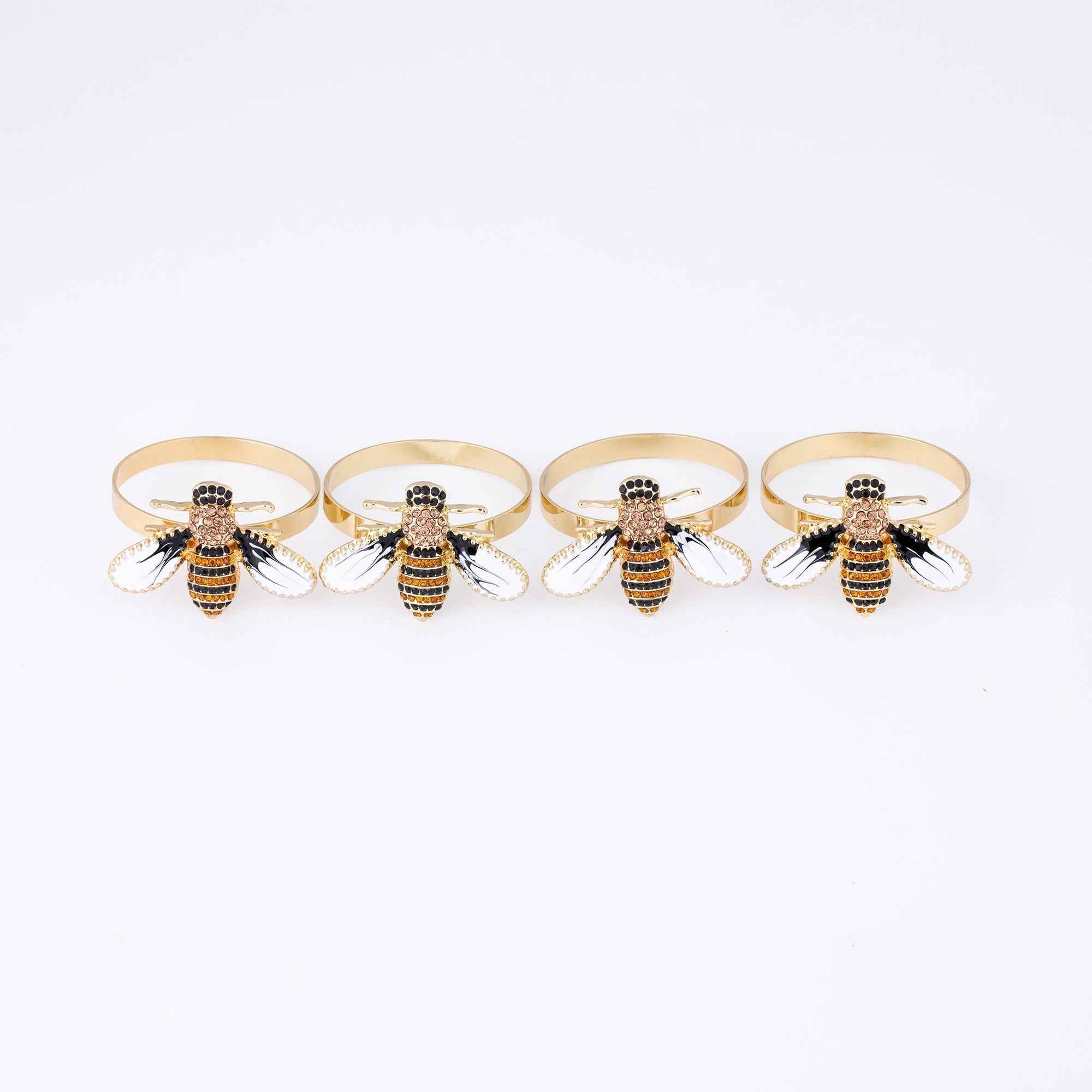 Elegant Bee Napkin Ring - Set of 4