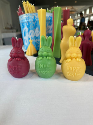 The Easter bunnies are hopping towards Spring. The Easter bunny comes in pink, sea-foam green, and natural colors.