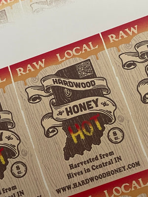 New Label for Hot Honey by Hardwood Honey
