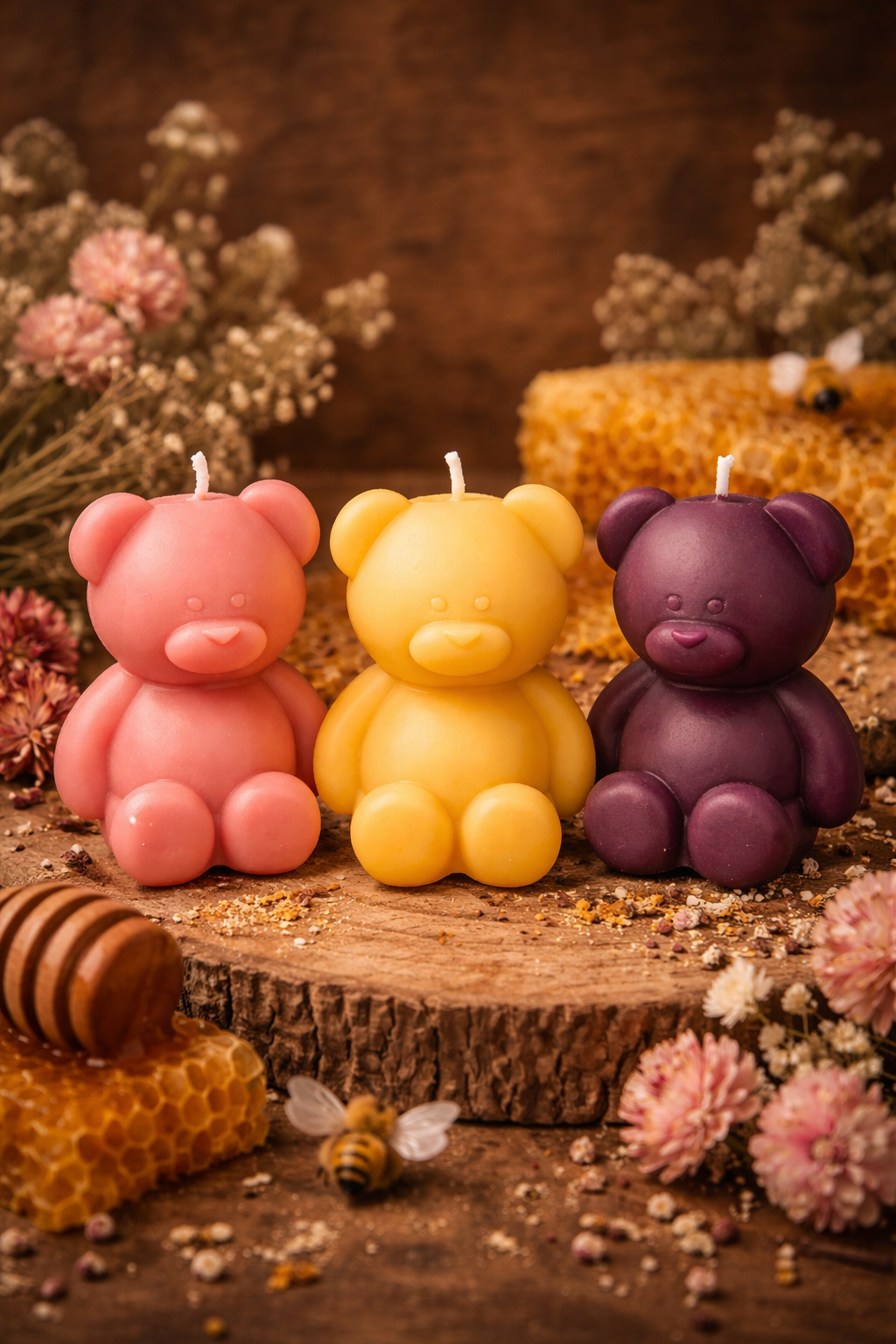 Valentine Cuddle Bear Candle