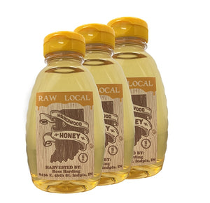 3 Pack of Hardwood Honey Squeeze Bottle that is one pound.