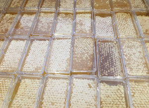 Dozens of honeycomb cut in 8oz. portions. Honeycomb pairs well on a charcuterie board and can be savored as a dessert.