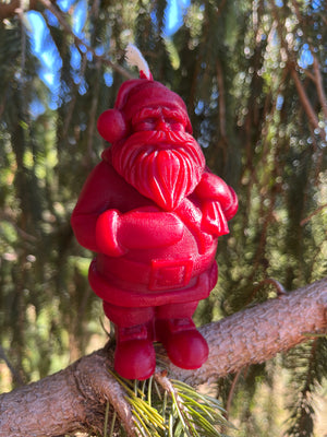 The large Santa Claus version. Can the kids behave long enough for the entire candle to burn?