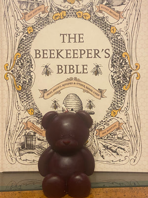 The teddy bear posing for the camera.