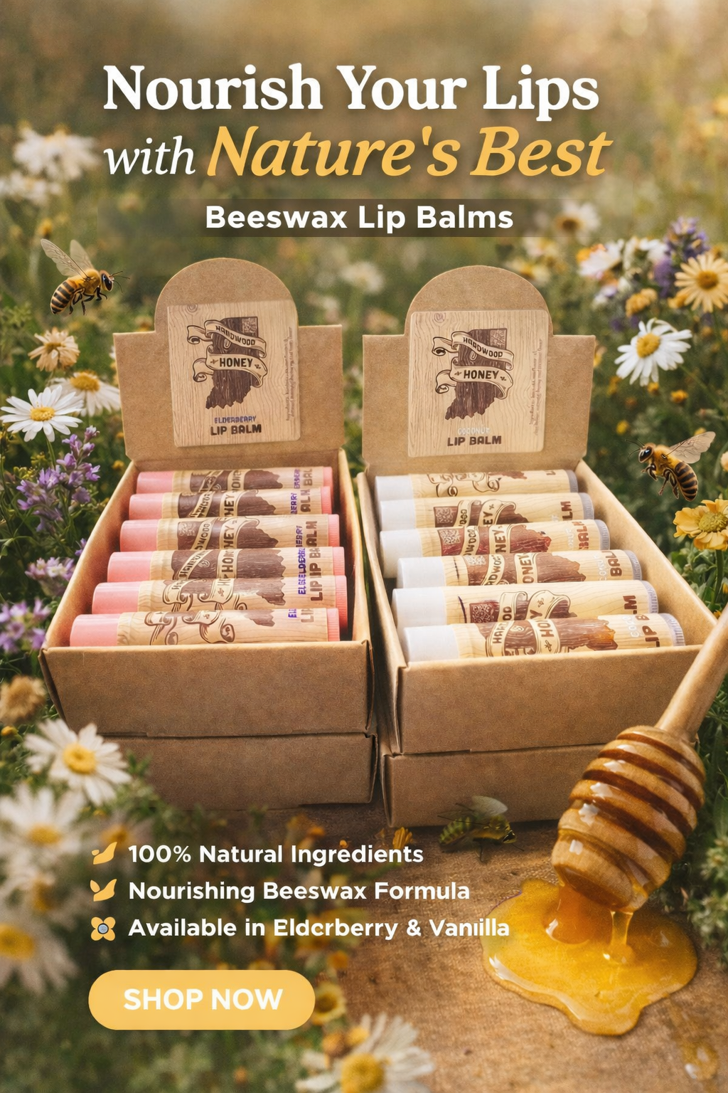 Debut of Hardwood Honey Lip Balms