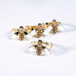 Elegant Bee Napkin Ring - Set of 4