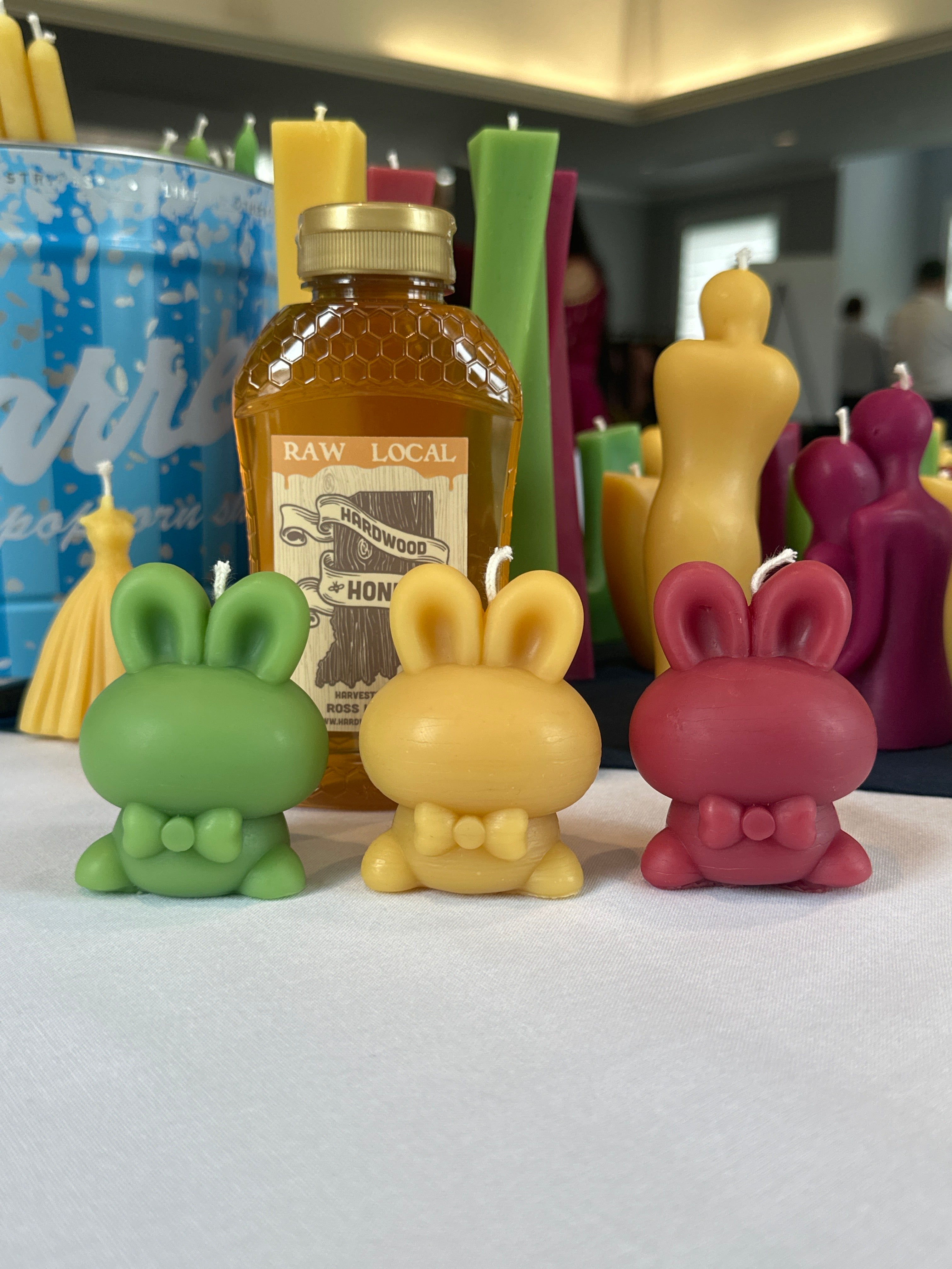 These vibrant beeswax candles mean Spring is hopping along.