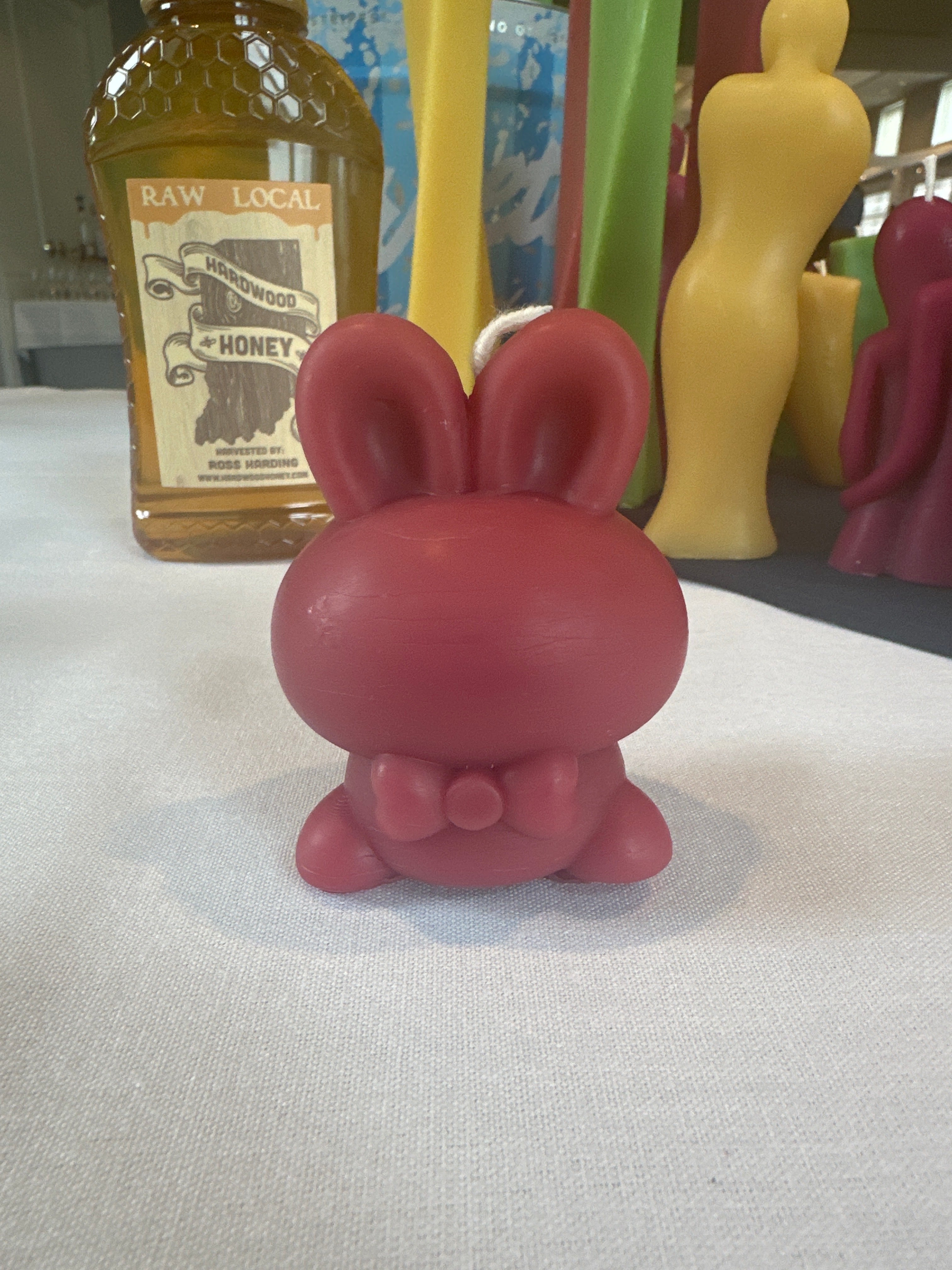 This adorable bunny is wearing a bow tie. This bunny comes in a variety of colors to celebrate Easter and Spring! 