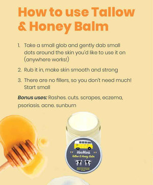 VanMan's Bison Tallow & Honey Balm - 2 oz *No Essential Oils*