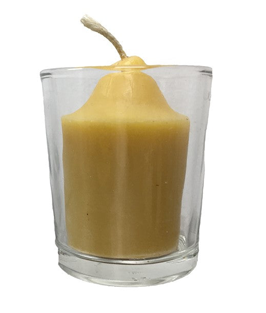 The glass is not offered. It's recommended that the refill fits snug with the votive, These votive candles are the finishing touch for any event or evening. Whether it's a party or a silent night reading, the votive will provide the light.
